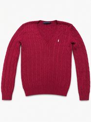 Men's Polo Ralph Lauren Cable Knit V-Neck Sweater ..