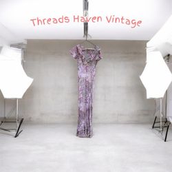 TH # 0119 Retro Y2K Glamour Floor-Length Maxi Dres..