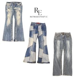 Y2K Era Cyber Girl Denim Jeans RE-3345