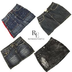 Y2k Paris Hilton Era Girl Denim Mini Skirts RE-334..