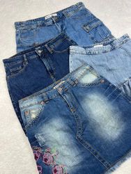 Mini denim skirt