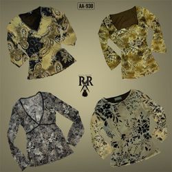 Y2K Earthy Grunge Mesh Mix Full Sleeve Tops (AA-93..