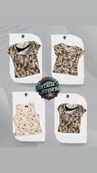 Y2K Cheetah Style Poly Blouse