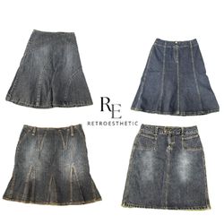 Y2k NYC IT GIRL DENIM MIDI SKIRT RE-3354