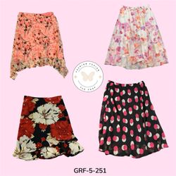 Trendy High-Waist Poly Print Skirt – Soft & Stylis..