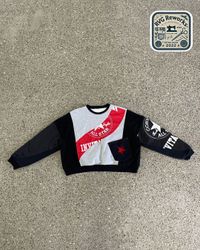 Upcycled Sports Panel Crop Sweatshirt