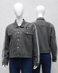 CR1811 UPCYCLED SPORT STRIPE DENIM JACKET
