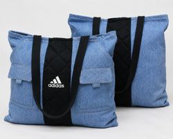 CR1812  UPCYCLED DENIM UTILITY TOTE BAG