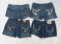 CR8886 UPCYCLED Y2K MINI DENIM SHORTS