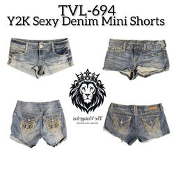 Y2K Unique Denim Mini Shorts (TVL-694)