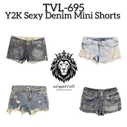 Y2K Unique Denim Mini Shorts (TVL-695)