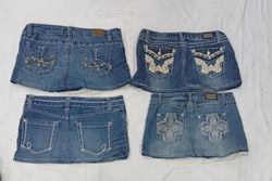 CR8905 UPCYCLED Y2K MINI DENIM SKIRTS