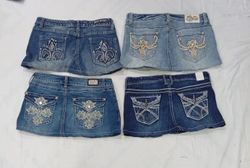 CR8908 UPCYCLED Y2K MINI DENIM SKIRTS