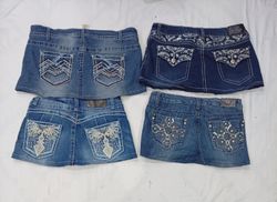 CR8909  UPCYCLED Y2K MINI DENIM SKIRTS