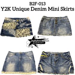 Y2K Unique Denim Mini Skirts (B2F-013)