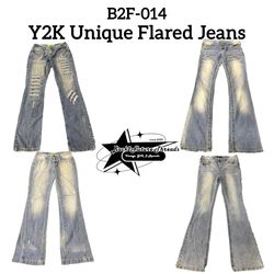 Y2K Unique Flared Jeans (B2F-014)