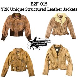 Y2K Unique Structured Leather Jackets (B2F-014)