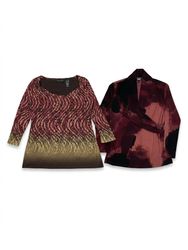 (FV-1596) Burgundy Floral Mix Bundle Vintage Burgu..