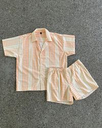 Upcycled Printed Lounge Shorts & Shirt Set