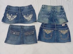 CR8910  UPCYCLED Y2K MINI DENIM SKIRTS