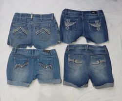 CR8912 UPCYCLED Y2K MINI DENIM SHORTS