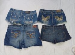 CR8915 UPCYCLED Y2K MINI DENIM SHORTS