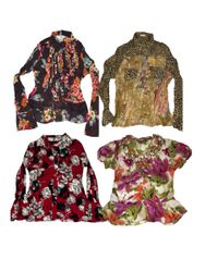 Y2K Ruffle and pleated blouse | V-T500