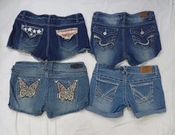 CR8918  UPCYCLED Y2K MINI DENIM SHORTS