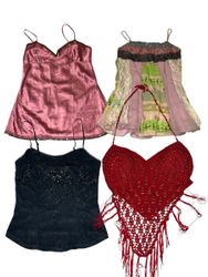 Y2K beade Camy tops V-T501