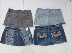CR8925 UPCYCLED Y2K MINI DENIM SKIRTS