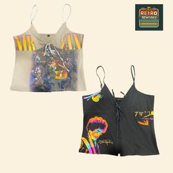 Upcycled Graphic Print Cami Tops