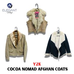 Y2K Cocoa Nomad Afghan Coat - EV1088