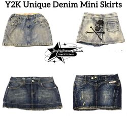 Y2K Unique Denim Mini Skirts (B2F-017)