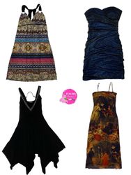Y2K statement graphic mesh dresses