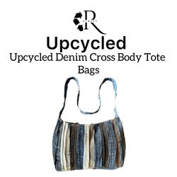 Upcycled Denim Cross Body Tote Bags