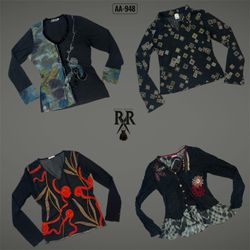 Y2K Black Rave Full Sleeve Tops (AA-948)