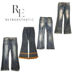 Y2K Era Cyber Girl Denim Jeans RE-3367