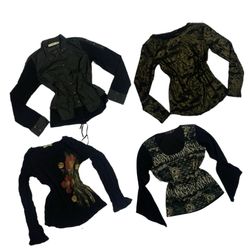 Collection de Tops Vintage Gothique Chic