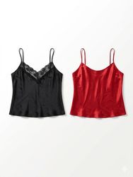(FV-1612) Y2K Satin Cami & Lace Lingerie Tops Mix