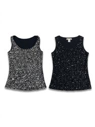 (FV-1609) Y2K Black Aesthetic Sequence Tops