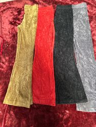 Corduroy velour flared trousers