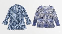 (FV-1608) Y2K Blue Paisley Mesh Top Wholesale Bund..