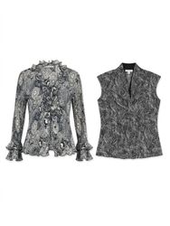 (FV-1594) Y2K Black & White Aesthetic Printed Tops