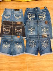Y2k women's embroidery short upcycled