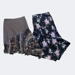 Vintage Italian Floral Skirt Fairy Grunge Y2K Boho..