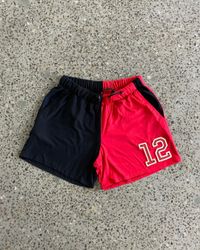 Upcycled Split Panel Athletic Shorts