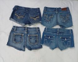 CR8952 UPCYCLED Y2K MINI DENIM SHORTS