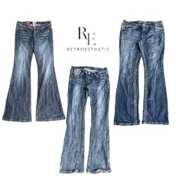 Y2K Era Cyber Girl Denim Jeans RE-3373