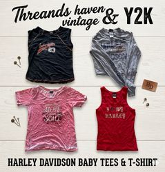 TH # 0151 Harley-Davidson Vintage Y2K Baby Tee – I..