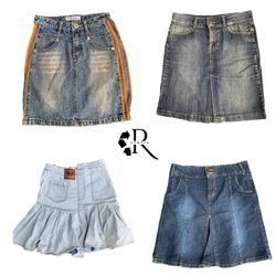 Y2K Paris Hilton Girl Denim Midi Skirts RW2104